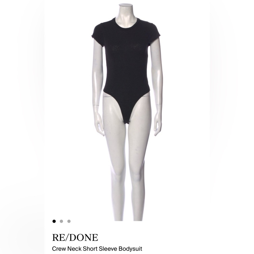 RE/DONE Black Short Sleeve Bodysuit